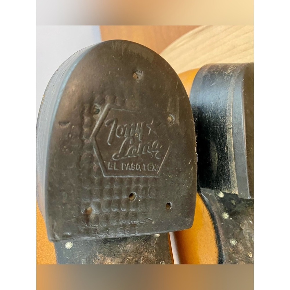Tony Lama 80s Gold Label Vintage Brown Leather Western Cowboy Boots Men's 11D - Picture 11 of 13